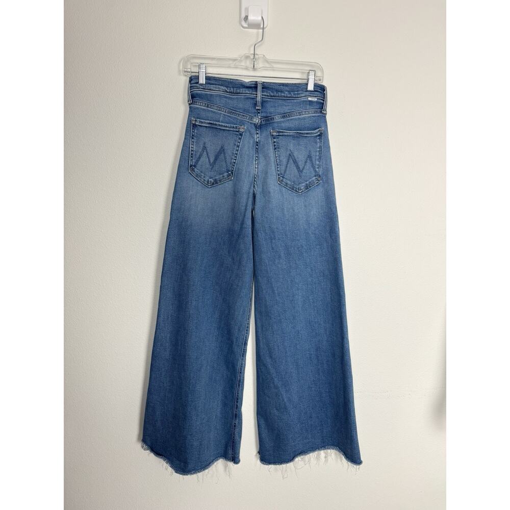 Mother Tomcat Swisher Sneak Fray Jeans Size 28 Blue Wide Leg Poppin' Wheelies - Picture 3 of 16